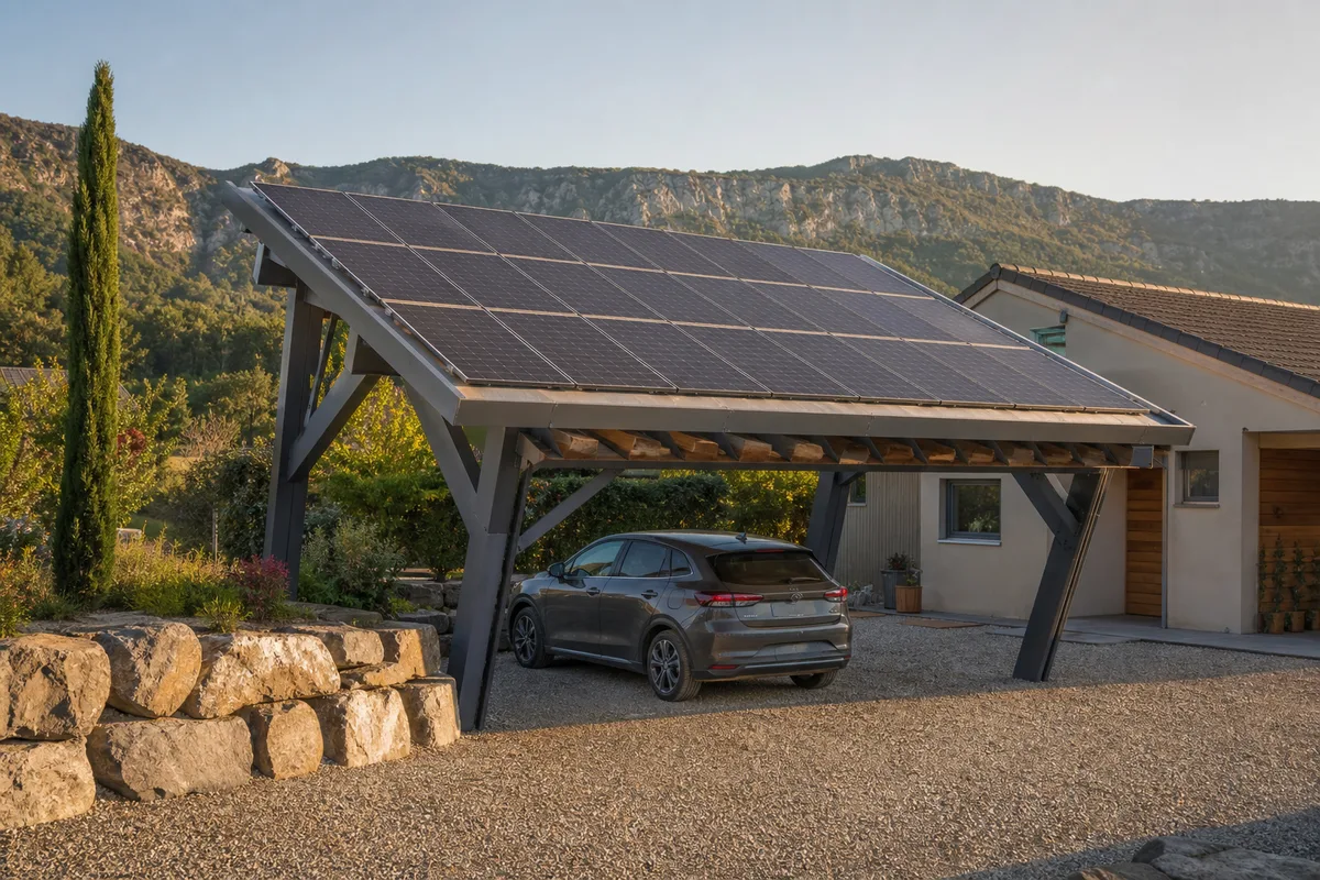 Carport solaire à Laragne-Montéglin